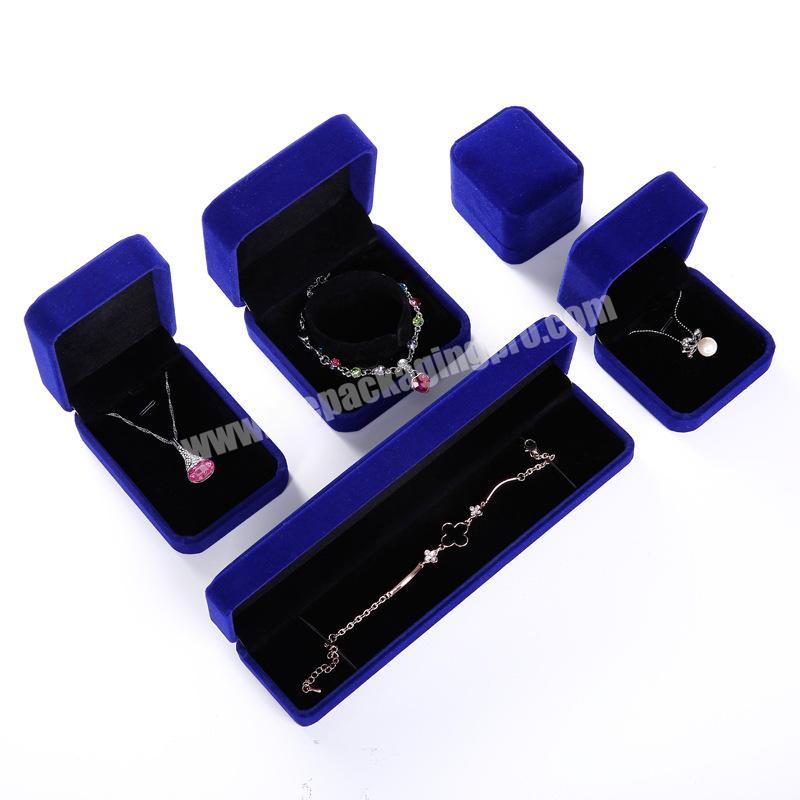 Custom Wholesale Velvet Fabric Jewelry Gift Packaging Necklace Bracelet Ring Set Jewelry Box