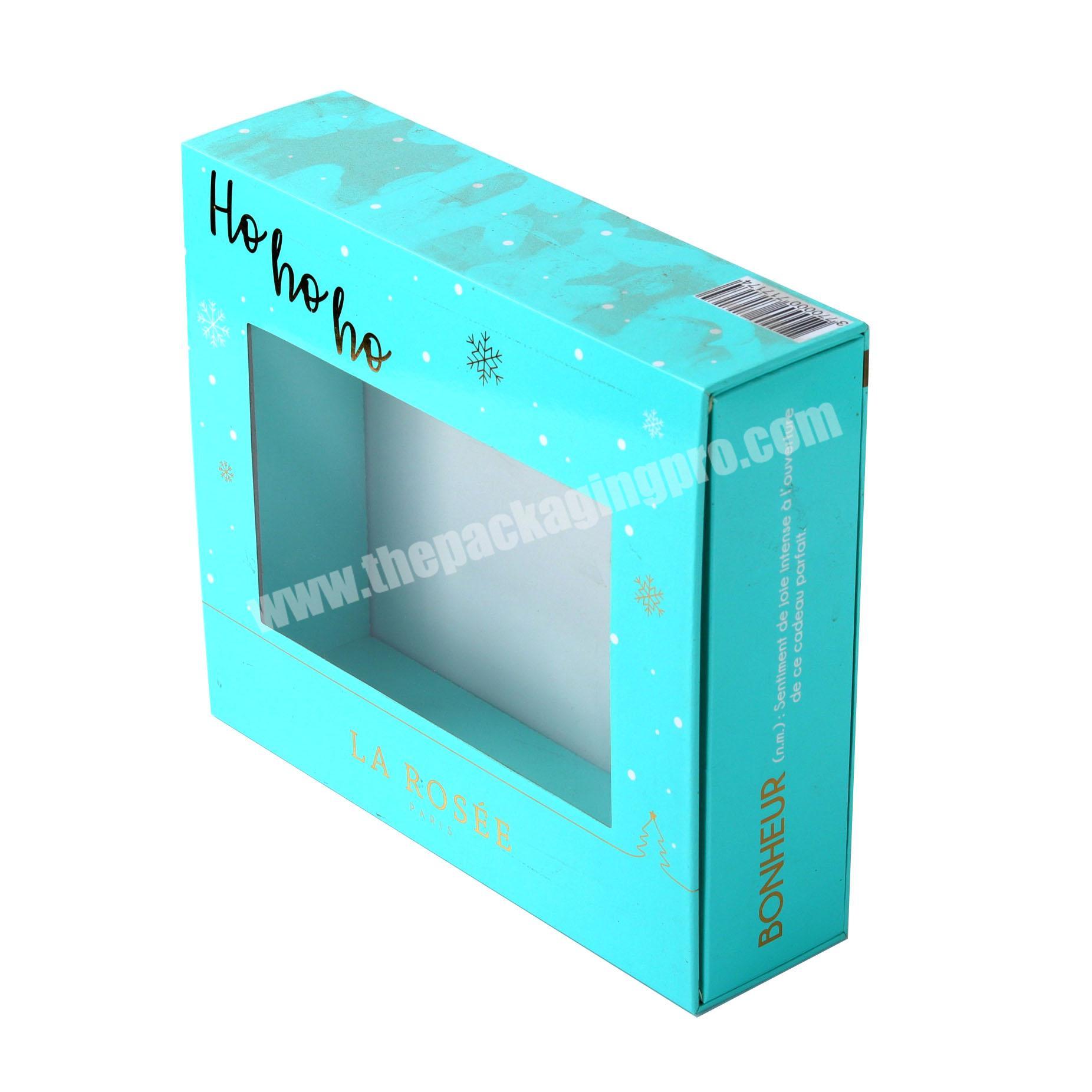 Custom cardboard paper box with clear PVC window packaging gift box