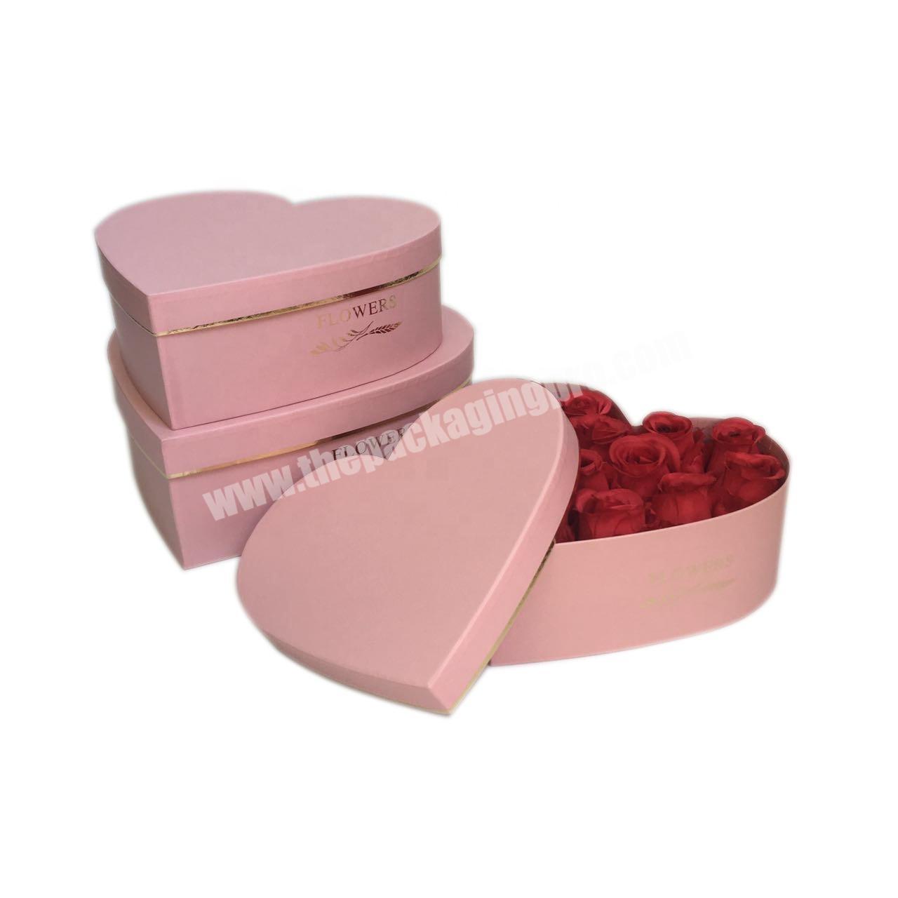 Custom color heart shaped lid off gift box wholesale with low MOQ