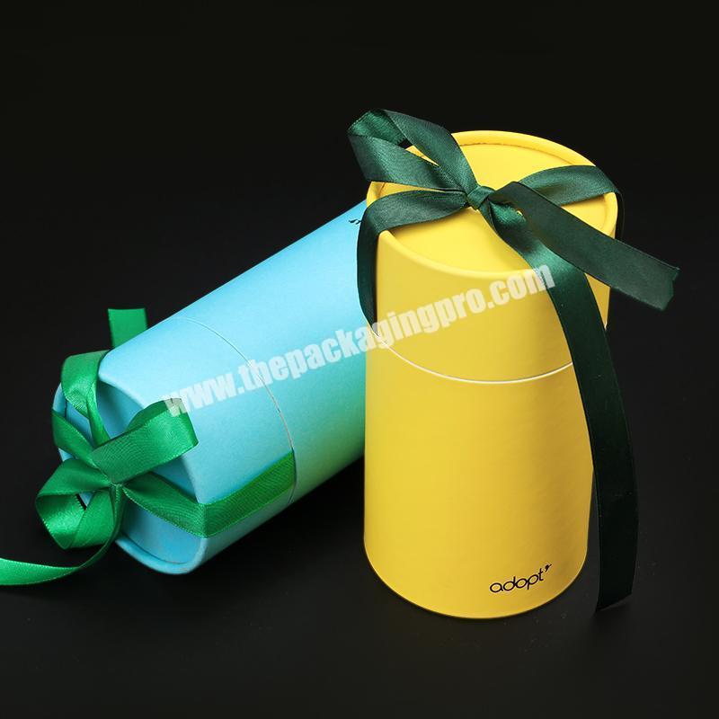 Custom Cardboard cylinder box candle paper tube gift boxes cylinder packaging box