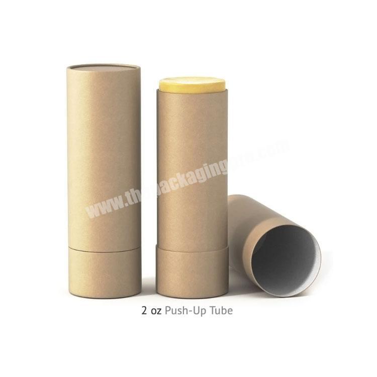 Custom design eco friendly kraft push up lipstick paper lip balm tube