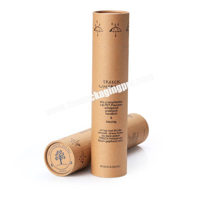 Biodegradable  candle Kraft gift paper box container Eco friendly cardboard black tube packaging for gift
