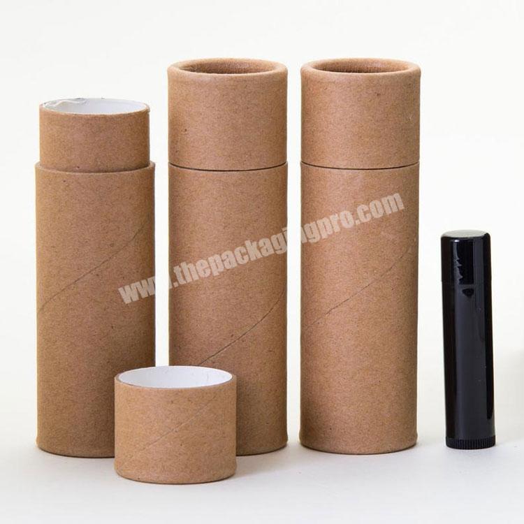 Custom eco friendly biodegradable kraft cardboard push up lip balm cylinder paper tube