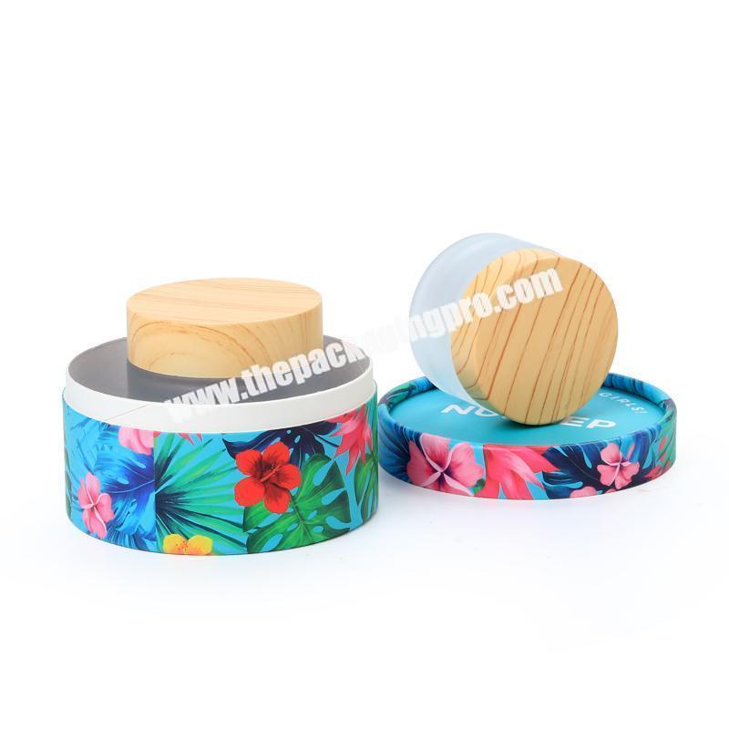 Factory Biodegradable gold foil stamping paper cosmetic tube custom skincare round paper box packaging