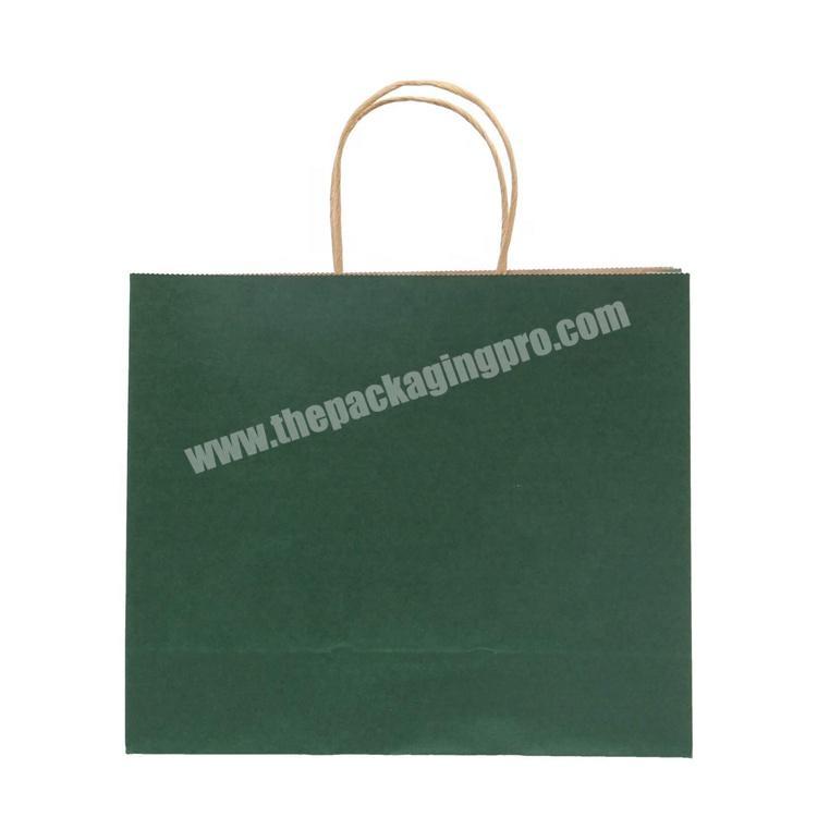 Custom fancy large green gift bag kraft paper bag