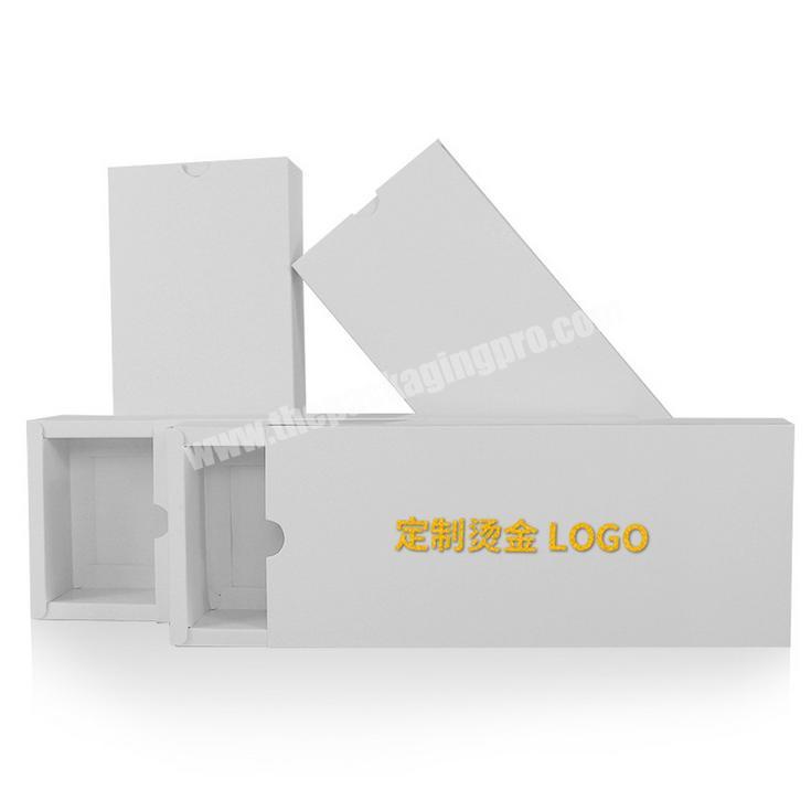 Custom folding plain white kraft cardboard paper sliding sleeve lid pencil packaging jewelry drawer gift lipstick box for shoe