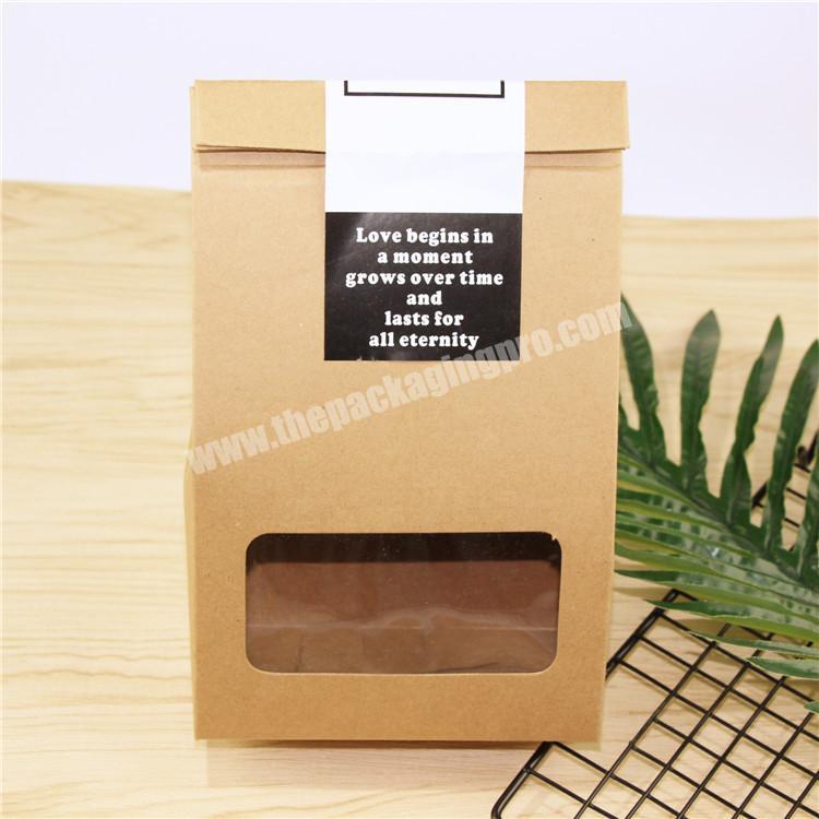 Custom kraft food box snack gift box with clear window for candy packaging