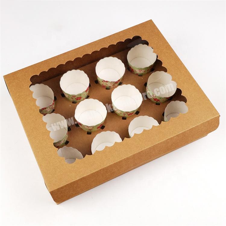 Custom kraft paper 12 cupcake box for packaging