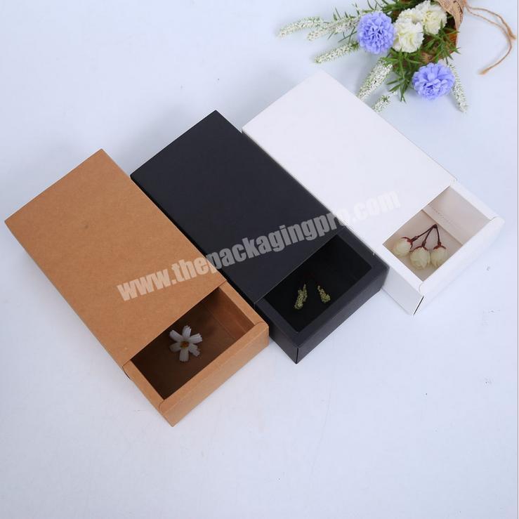 Custom kraft paper cardboard sliding lid drawer lipstick pull out gift pencil box for Bamboo cotton swabs packaging with sleeve