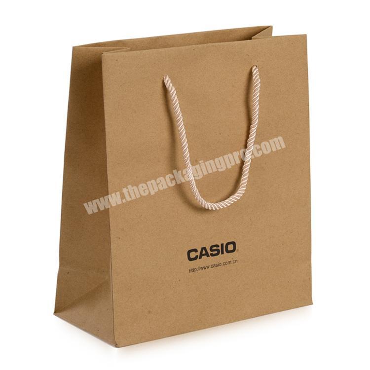 Custom logo Foldable brown kraft paper bag with handle bolsas de papel personalizadas bags packaging paper for clothing