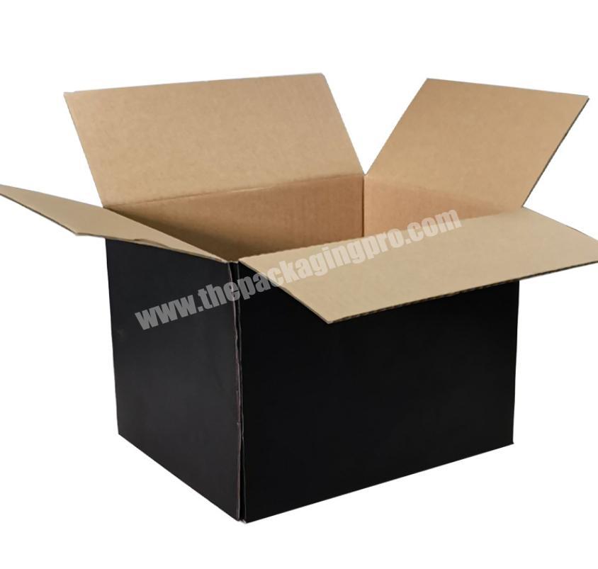 Custom logo carton manufacturer corrugated mailing box for packing delivery cardboard shipping black box packaging