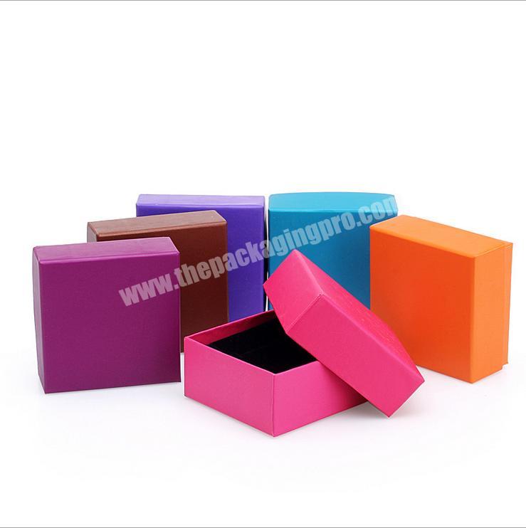 Custom logo coloful ring jewelry 2 piece rigid paper cardboard box with insert foam separate lid manufacture Yiwu