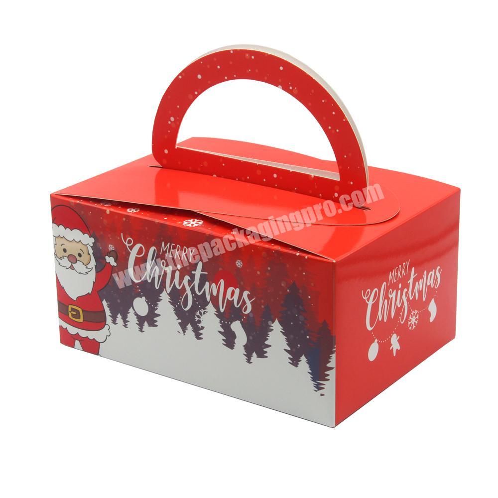 Custom logo color printing cheap christmas candy gift paper packaging box christmas