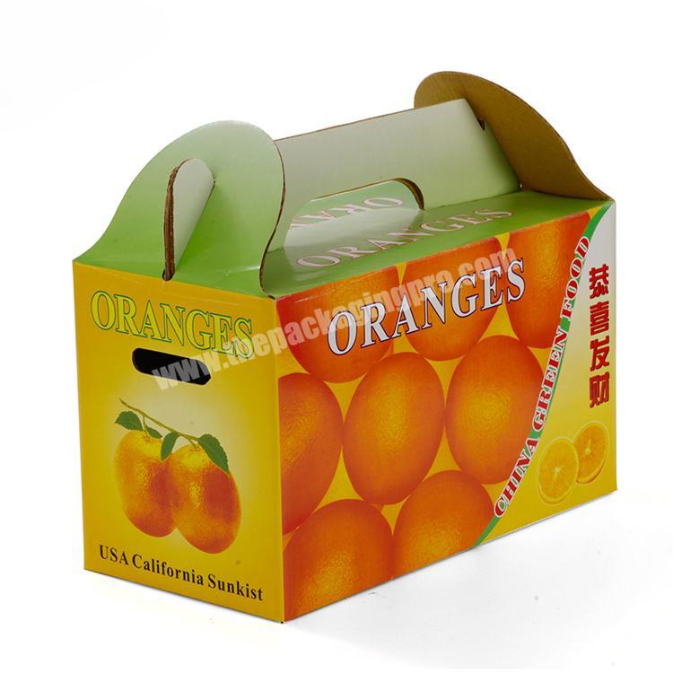 Custom logo corrugated gable orange gift fruit box packaging