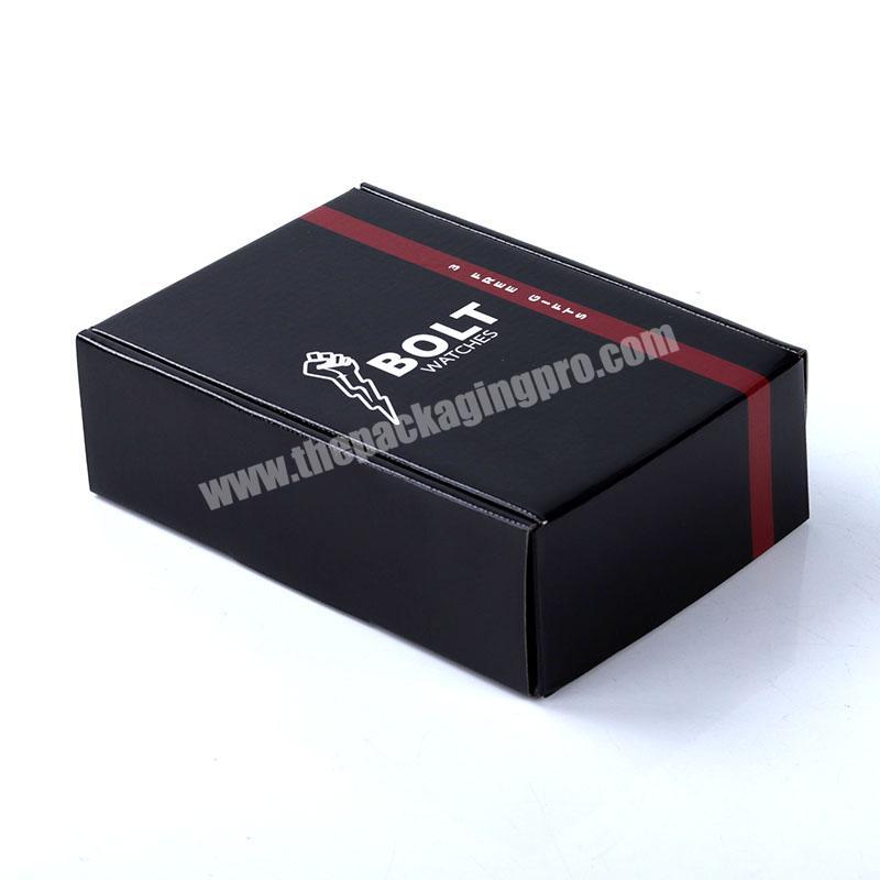 Custom logo free gifts fire bolt smart watch package cheap watch case black paper mailer box packaging