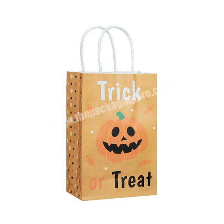 Custom logo halloween paper handbag for packing candy