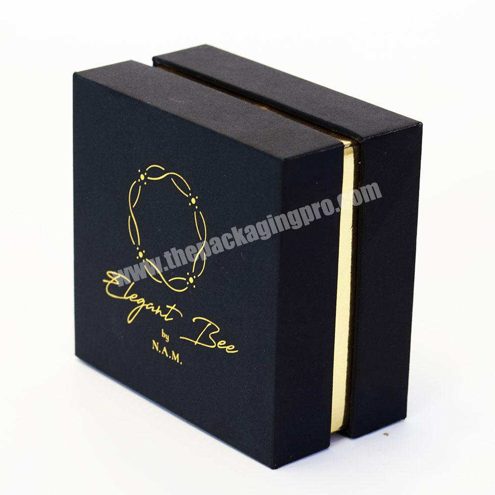 Custom logo hot stamping paper packaging jewelry box