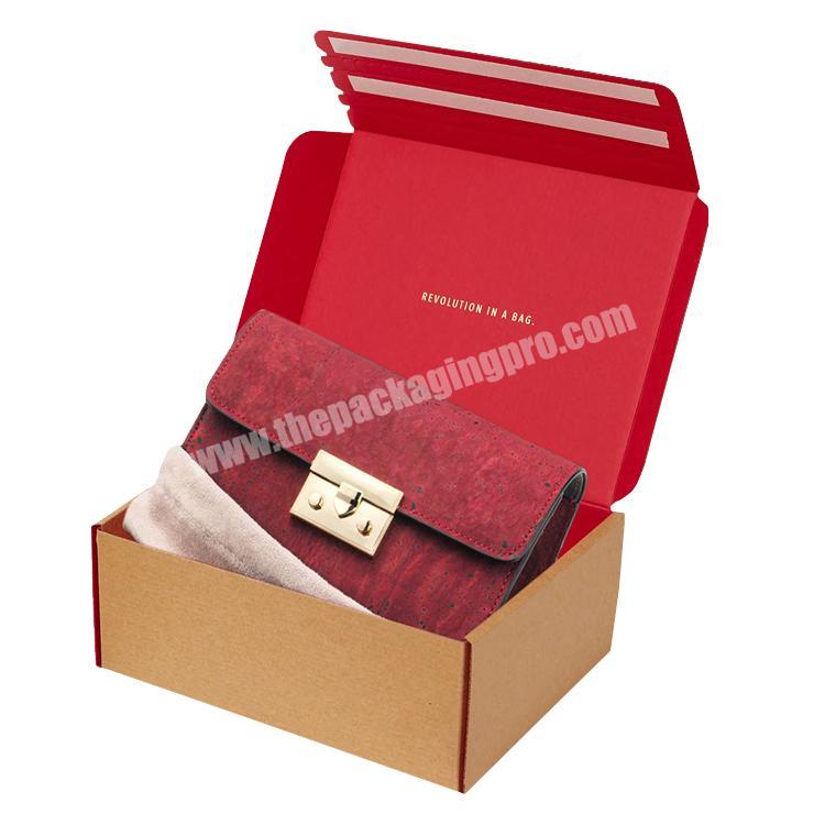 Custom logo luxury purse handbags shipping packaging box pretty packaging for handbags
