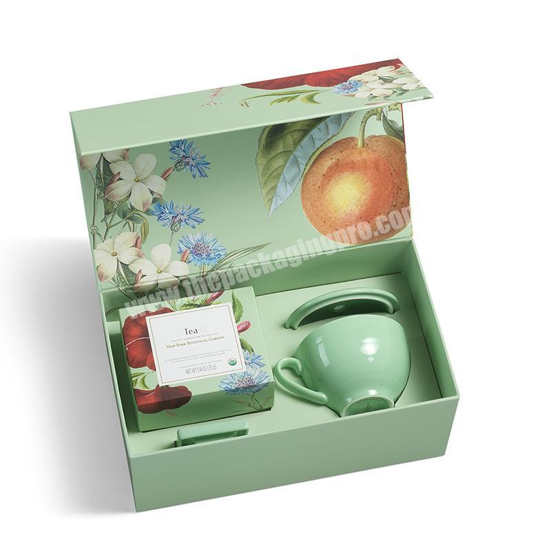 Custom logo printed cardboard tea tin packaging box Luxury empty tea gift box set packaging
