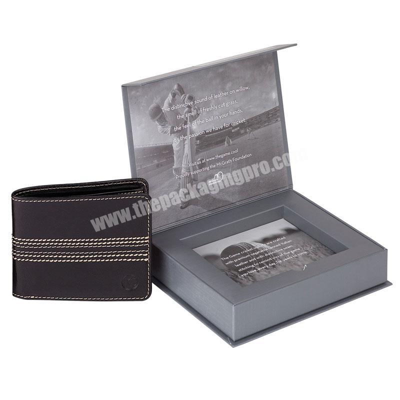 Custom logo printed luxury brand wallet packing box mens wallet and belt packaging gift boxes