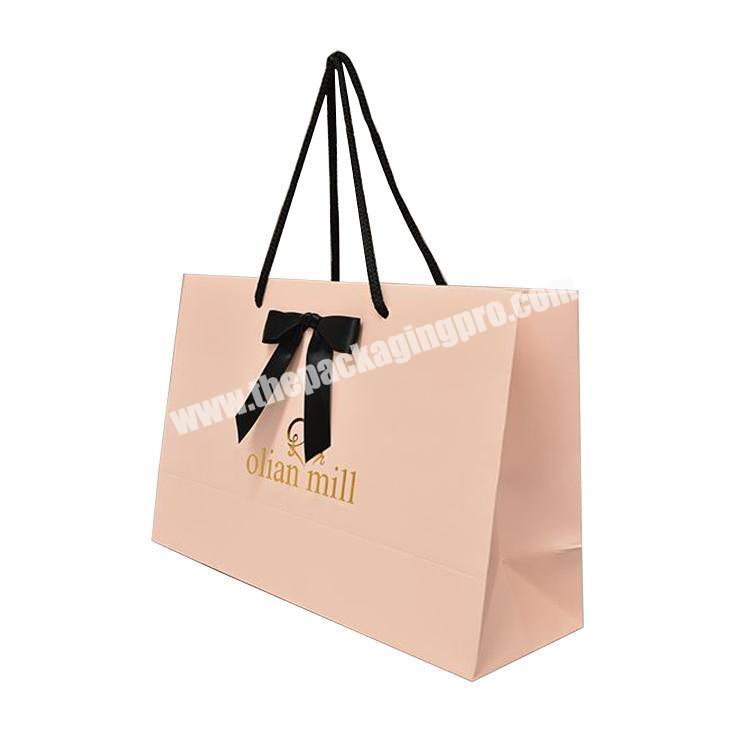 Yison factory printed large pink jewelry packaging paper gift bags custom logo