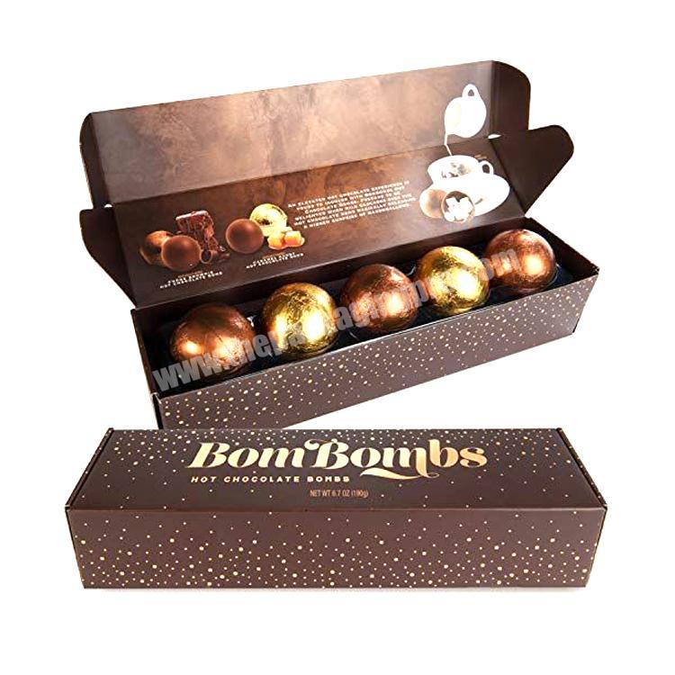 Custom logo printed paper wholesale empty confectionary truffle chocolate bomb packaging box