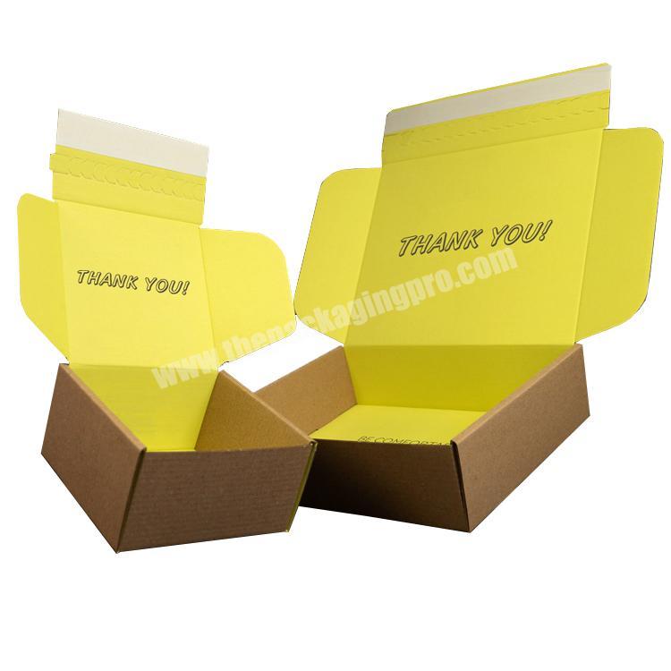 Custom logo printed plain apparel packaging self sealing mailing mailer box