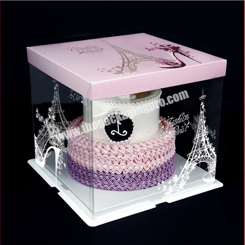 Custom logo printed pvc cake box from packaging design companies in china