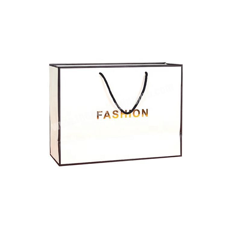 Custom logo printed retail shopping white paper bag