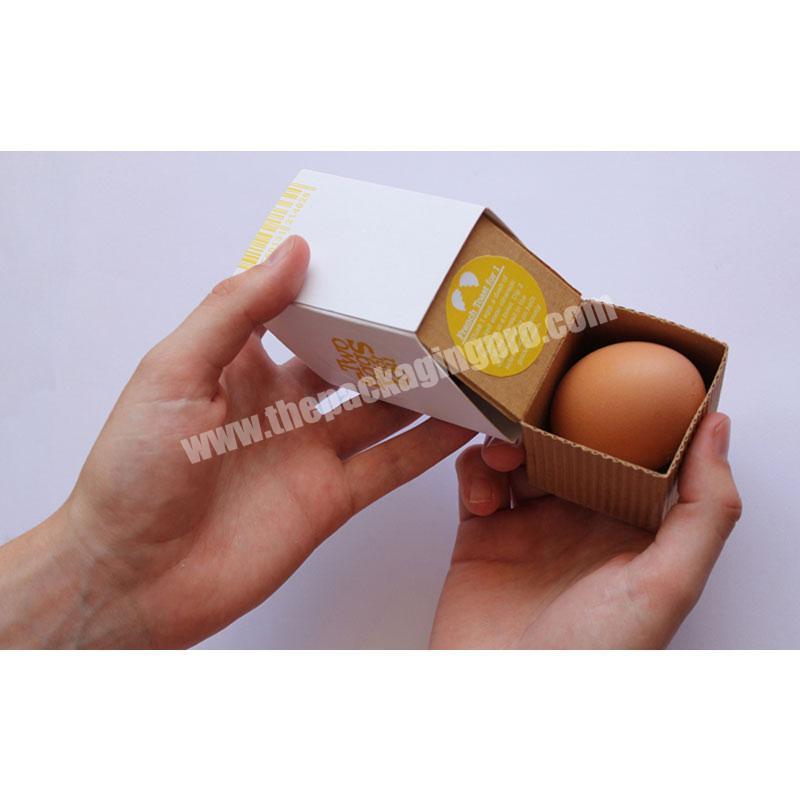 Custom logo printed single egg packaging box from packaging design companies in china