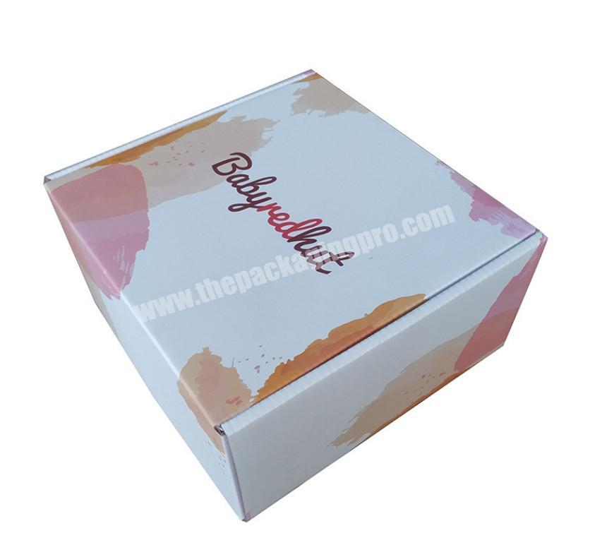 Custom logo printing corrugated shipping box cosmetic box package clothing packed box