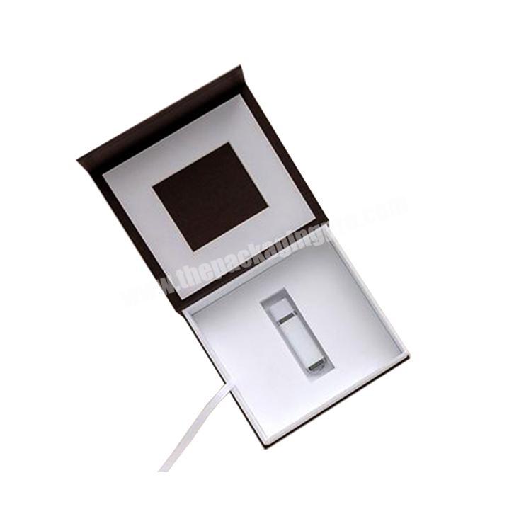 Custom logo printing empty cardboard usb flash drive presentation box