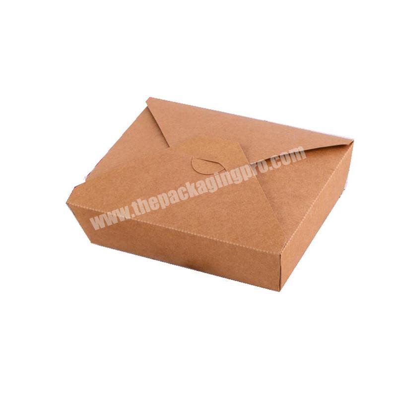 Custom logo printing food take away food grade brown kraft paper lunch box