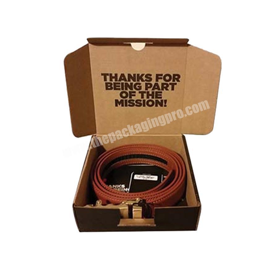 Custom logo printing paper embossed belt packing packaging box for belt