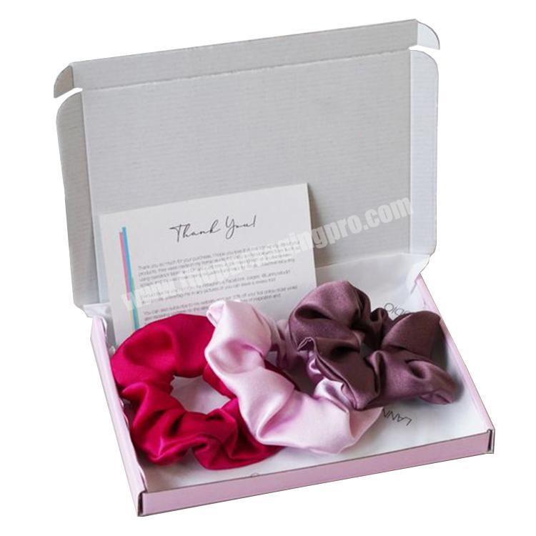 Custom logo printing paper luxury silk hair scrunchies packaging box