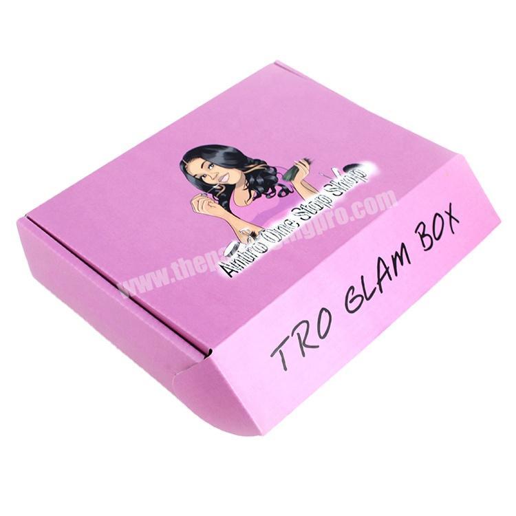 Custom logo printing perfume packaging box pink corrugated packaging box personal care packaging box