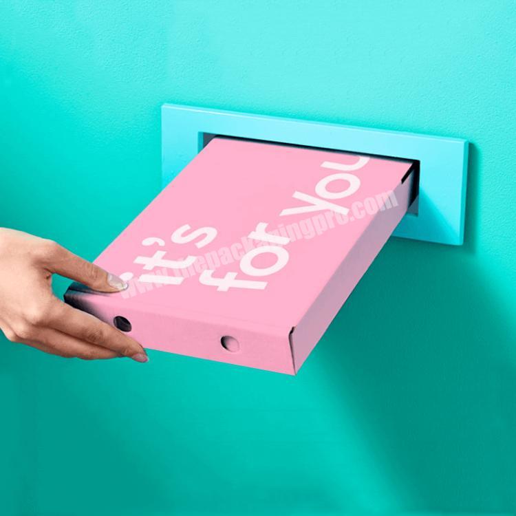 Custom logo printing wholesale royal blue letterbox gift boxes thin pink large letter box mailer