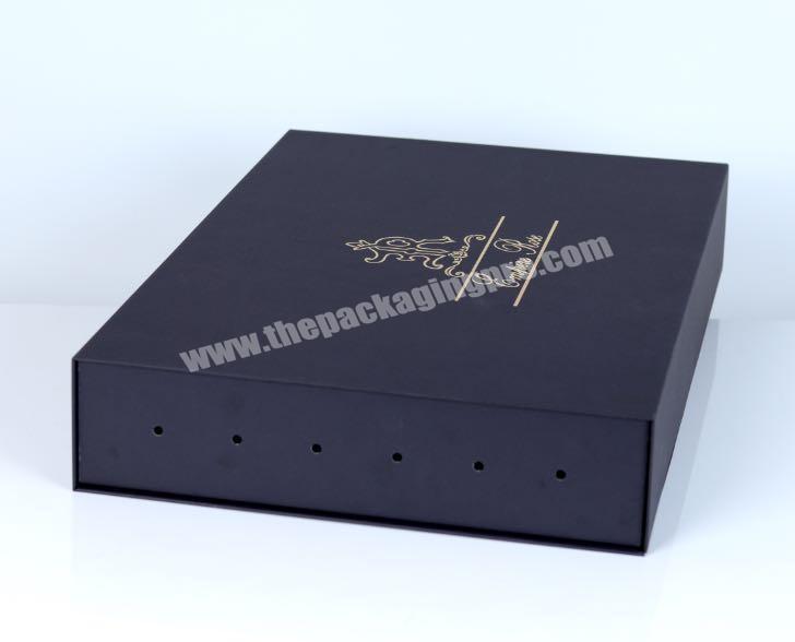 Custom logo rectangle large matte black magnetic closure cardboard flower gift boxes