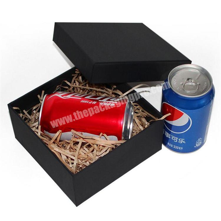 Custom luxury black cardboard gift  paper box packaging with lid
