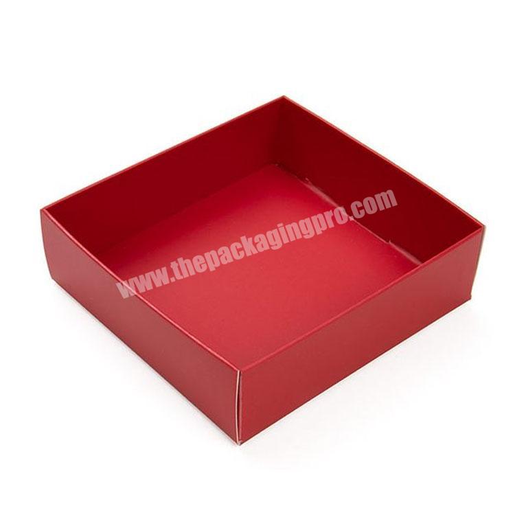 Custom luxury cardboard gift food packaging Red Paper Box Bottom Tray