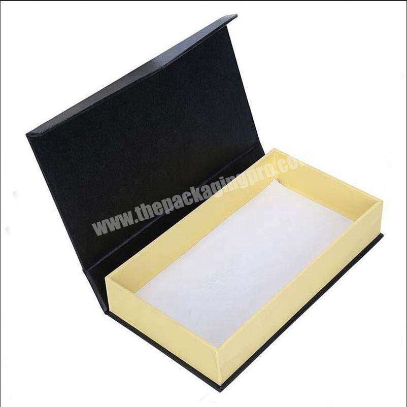 Custom luxury cardboard paper packaging book shape box wallet belt gift box