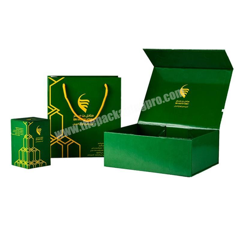Custom luxury gift set paper box natural honey jar folding packaging honey gift box