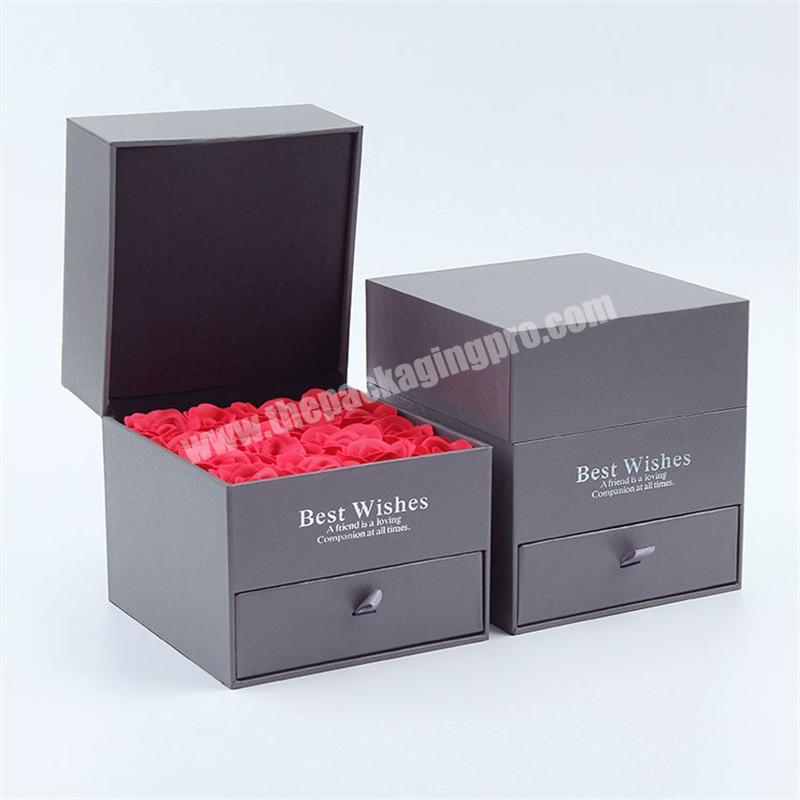 Custom luxury valentine's day wedding gift  packing box fresh flower box packaging gift box