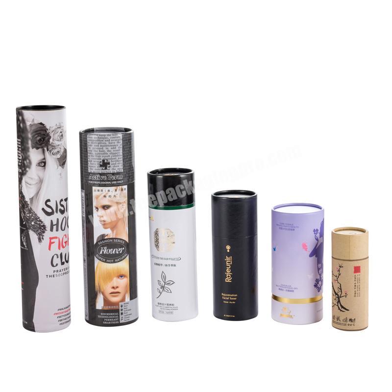 Custom made 100% recycled cosmetics paper tube package paper cosmetics tube packaging