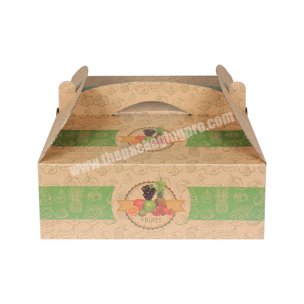 Custom-made Logo Brown Square Foldable Fruit Vegeteble Corrugated Paper Packaging Box