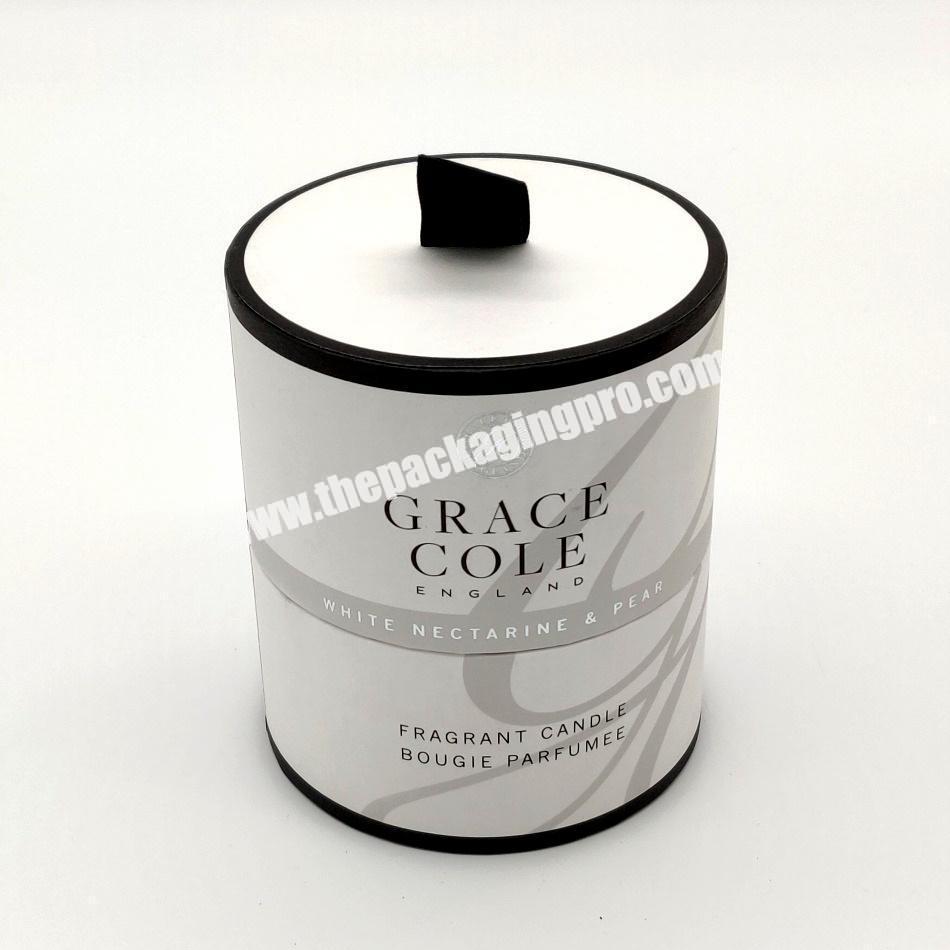 Customized Logo Cardboard Paper Round Tube Candle Glass Bottle Jar Packaging Cylinder Box