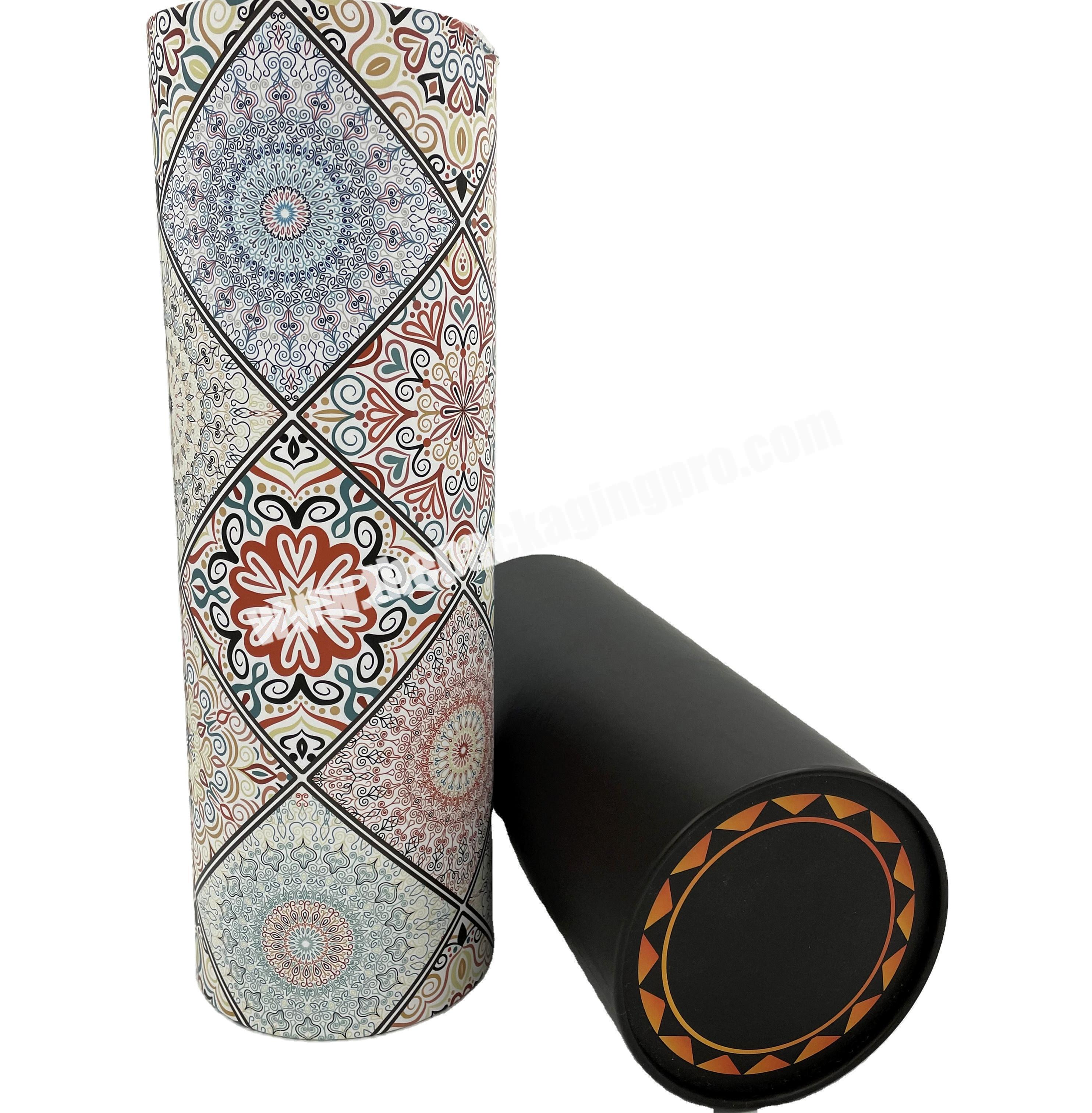 Custom manufactured printed cylinder paper tube for luxury paper tube with cylinder packaging box paper tube