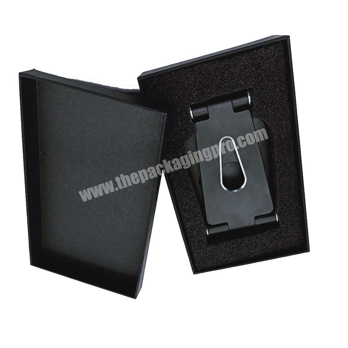 Custom packaging cardboard rectangle electronics consumer electronic matte black box wholesale