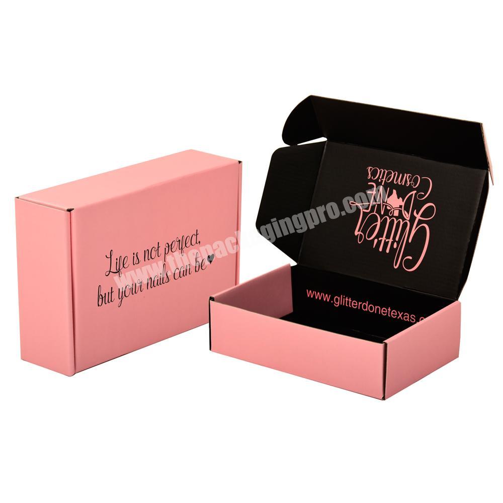 Custom paperbox packaging Pink Shipping Light Pink Mailer Boxes Empty Pastel Self Care Pacakging Box