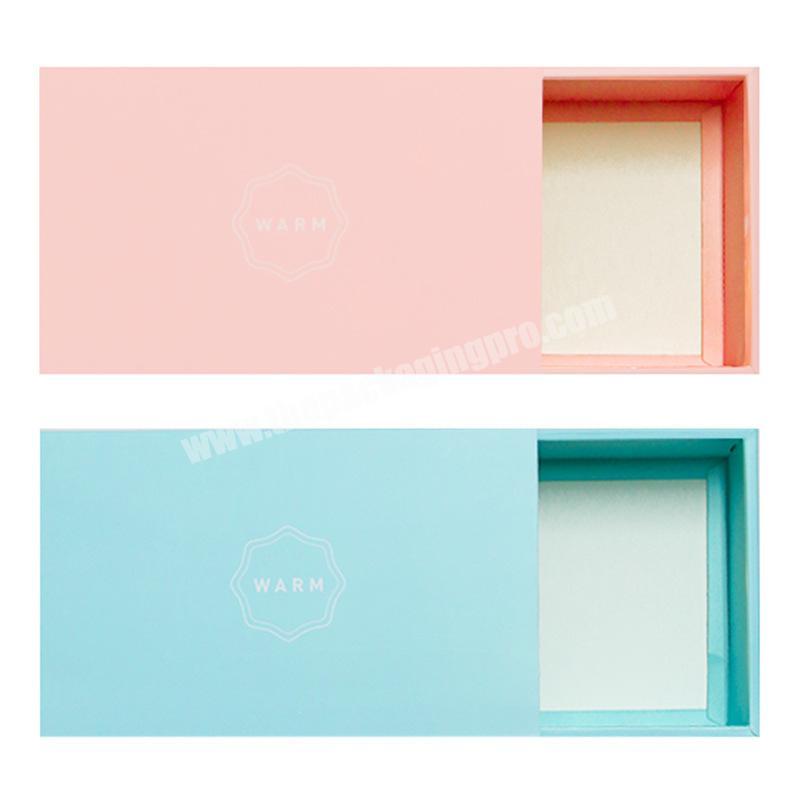 Custom pink 300gsm paper perfume cosmetic cardboard lipstick sliding sleeve lid drawer packaging gift pencil box jewelry package